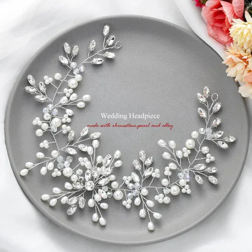 Vista 8 de Asooll Accesorio para el cabello de boda con diamantes de imitación para mujer