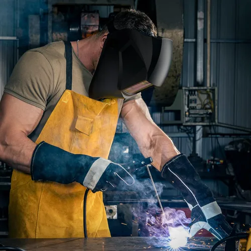 Vista 6 de TOOLIOM - Casco de soldadura con oscurecimiento automático, funciona con energía solar, con rango de sombra ajustable 4/9-13 para capucha