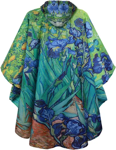 Vista 162 de SaphiRose - Poncho de lluvia unisex impermeable con capucha para mujeres adultas con bolsillos A-caqui-blanco