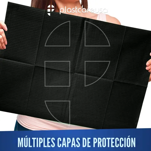 Vista 4 de Baberos dentales desechables, baberos para pacientes, impermeables, para perforación y tatuaje o para pacientes, babero de 13 x 18 pulgadas Negro