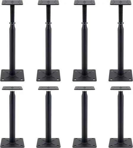 Vista 9 de Paquete de 2 gatos de soporte ajustables para el piso, base de cubierta, estabilizador de escalones de RV, mini gato de tornillo - poste de 4 a 7