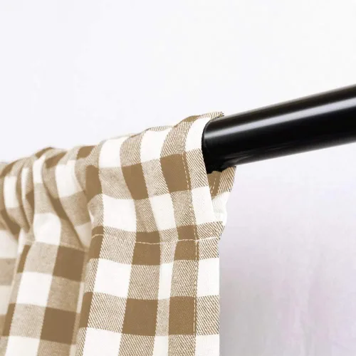 Vista 5 de Woven Trends Juego de 3 cortinas de cocina y cenefa, diseño de cuadros a cuadros, 29 pulgadas de ancho x 36 pulgadas de largo, paneles de granja