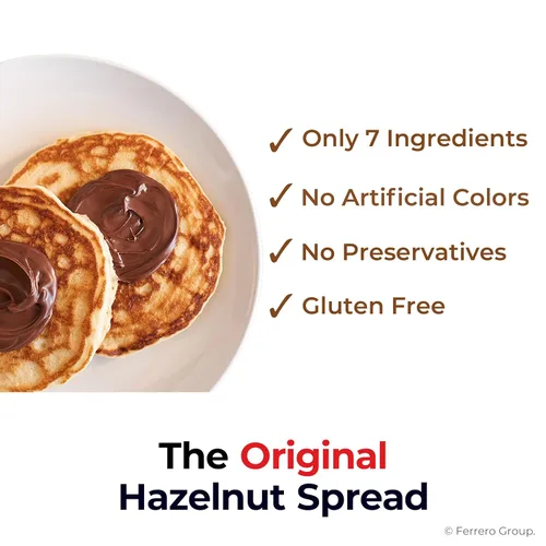 Vista 8 de Nutella Crema de avellana con cacao para el desayuno, tarro de 7.7 onzas