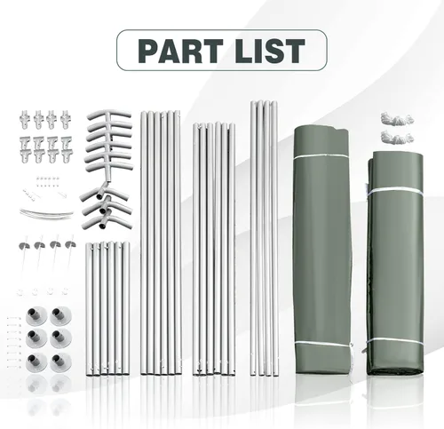 Vista 7 de ERGOMASTER Marco de metal de 10 pies x 10 pies para cochera al aire libre, refugio de almacenamiento y cubierta impermeable Ripstop para motocicleta