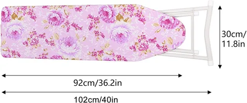 Vista 6 de Tabla de planchar de altura ajustable, borde liso, buena carga, antideslizante, resistente al desgaste, ropa de planchado extra ancha con patas