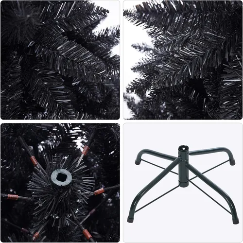 Vista 4 de Árbol de Navidad artificial clásico árbol de Navidad con soporte de metal sólido, 567 pies, sin luz.