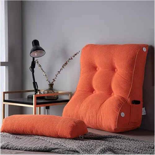 Vista 8 de Almohada de lectura para sentarse, respaldo de cuña en la cama/sofá, almohada triangular de lectura, cojín de apoyo lumbar con almohada ajustable