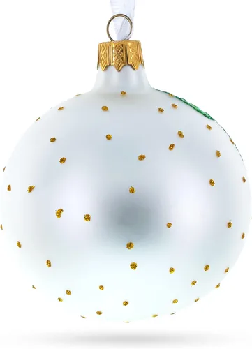 Vista 3 de Cascanueces y árbol de Navidad soplado bola de cristal adorno 3.25 pulgadas