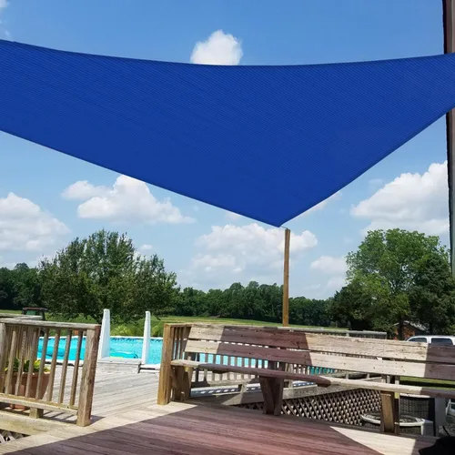 Vista 17 de Windscreen4less Toldo tipo vela triangular de 2 x 2 x 2 pies, para exteriores, bloqueo UV, para patio trasero, porche, pérgola, terraza, jardín Gris