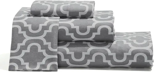 Vista 3 de Juego de sábanas superiores, gris (Grey Trellis), King