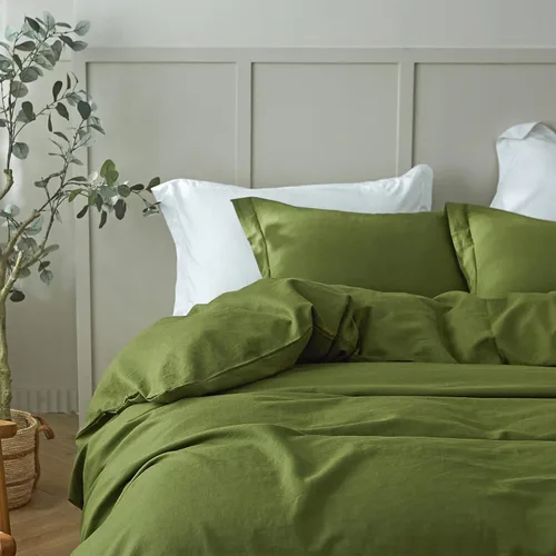 Vista 161 de Simple&Opulence Juego de funda de edredón de lino francés de 88 x 92 pulgadas, 5 piezas (1 funda de edredón, 4 fundas de almohada), mezcla de lino