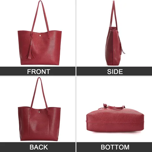 Vista 5 de Lieseh Womens Bohemian Tote Bag for Shoulder and Hand with Inner Pocket