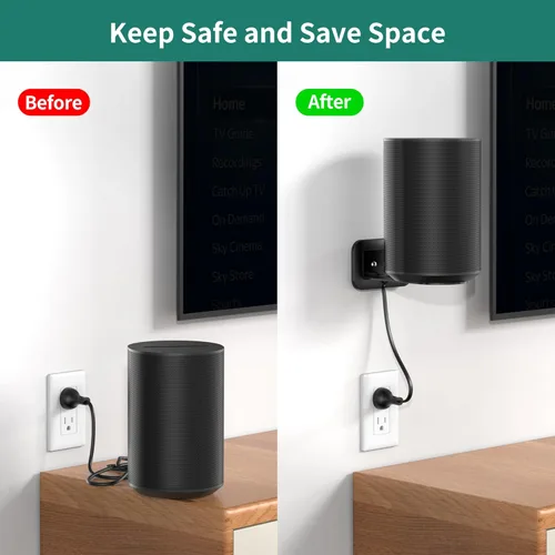 Vista 3 de HomeMount Soporte de pared ajustable para altavoz Sonos Era 100, soporte de estudio de metal que ahorra espacio con gestión de cables para ocultar
