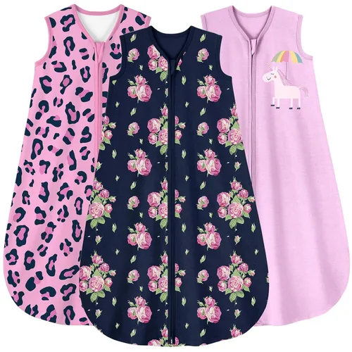 Vista 25 de Yoofoss Saco para dormir para bebé de 6 a 12 meses, TOG de 0.5, manta que se lleva puesta, cremallera bidireccional, tela de algodón 100 %