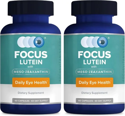 Focus Luteína para ojos con meso-zeaxantina, suplemento vitamínico para los ojos, 120 unidades, suministro para 120 días, soporte diario de visión