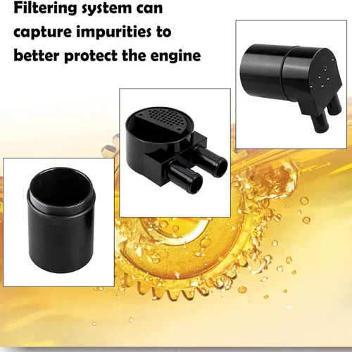 Vista 2 de Ruien - Depósito de aceite color negro de aleación de aluminio de alto rendimiento para auto.