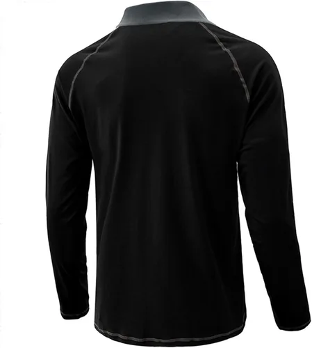 Vista 4 de Camisas polo de moda para hombre, ajuste relajado, manga larga, polo de golf, clásico, de algodón, con botones, Henley