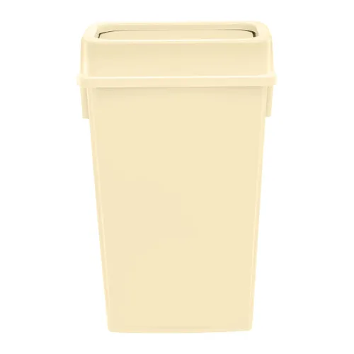 Vista 24 de Cubo de basura rectangular de plástico negro de 16 galones, perfecto para cocina, oficina