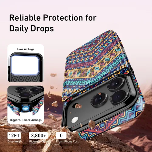 Vista 1090 de LETO para iPhone 15 Pro Funda tipo cartera - Tapa tipo folio con patada - Diseños de moda - Tarjetero - Funda protectora para mujeres y niñas - 6.1