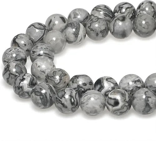 Vista 9 de MJDCB Cuentas de Turquesa Africana Natural Redondas Piedras Sueltas para Hacer Joyas Pulsera Collar Accesorio DIY 15" (4mm)