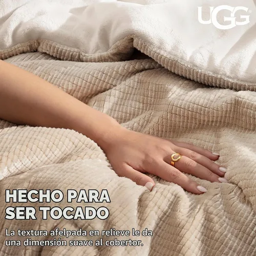 Vista 6 de UGG Remina - Juego de edredón individual, cama de dormitorio en una bolsa Beige