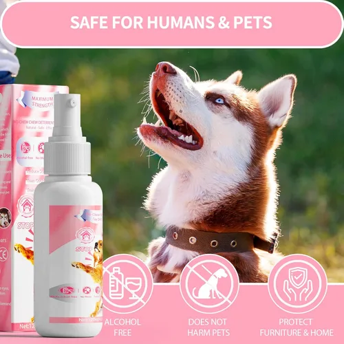 Vista 4 de Spray de manzana amarga para perros, eficaz y seguro, antimasticar, 4.1 fl oz, espray natural sin masticar para perros, sin alcohol y sin crueldad