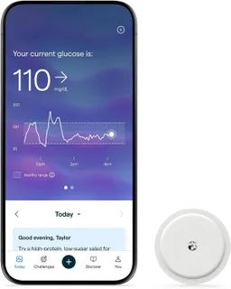 Lingo Monitor Continuo de Glucosa (CGM) y Aplicación. Fabricado por Abbott. Conozca el impacto de lo que come. 1 biosensor Lingo dura hasta 14