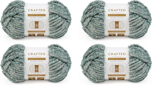 Vista 36 de Crafted By Catherine Luxe Velvet - Ovillo de hilo sólido de terciopelo, paquete de 2 unidades (10.5 onzas, 98 yardas cada madeja), color negro