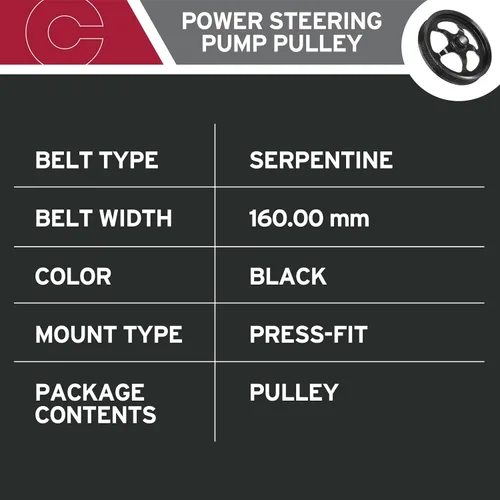 Vista 3 de Cardone 3P-25160 Polea de Bomba de Dirección Asistida Automotriz de Reemplazo para GMC Family
