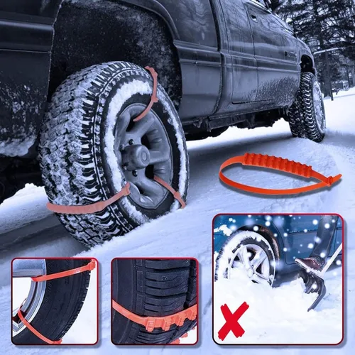 Vista 2 de Cadenas Antinieve Reutilizables 2024 – 【Nueva Versión】10 PIEZAS Cadenas Portátiles para Neumáticos de Nieve para Camionetas y SUV – Brida de Cable