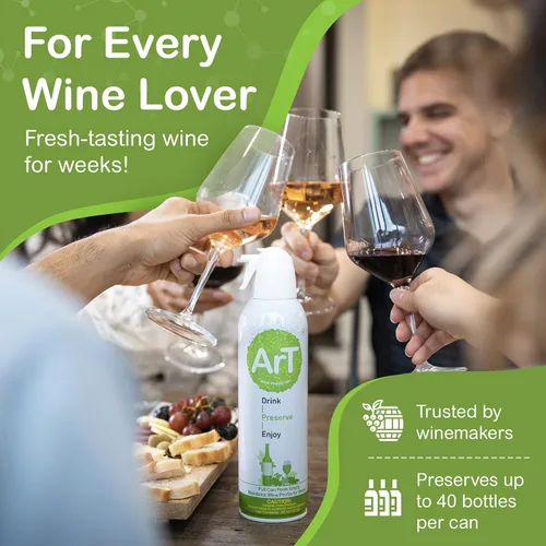 Vista 6 de ArT Wine Preserver - Viene con un tapón para botella de vino, conserva vino blanco y rojo fortificado, accesorios de vino funcionales y modernos