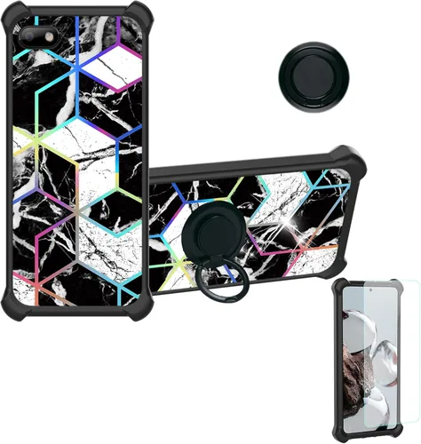 jioeuinly Case for Kalley Element 5 Plus Case Compatible with Kalley Element 5 Plus Phone Case Cover [with Tempered Glass Screen Protector][Ring