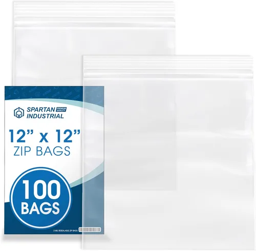 Vista 10 de Spartan Industrial - 8 x 12 pulgadas (100 unidades) Bolsas de polietileno de plástico transparente con cierre de 2 mil con cierre resellable