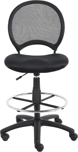 Vista 6 de Boss Office Products Taburete de redacción de malla con brazos de lazo en negro