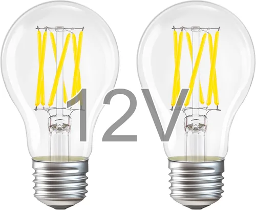 Vista 10 de Paquete de 2 bombillas LED de 12 voltios A19 de bajo voltaje Edison de 4 W 400 lm E26 2700 K blanco cálido, 40 vatios equivalente a incandescente RV