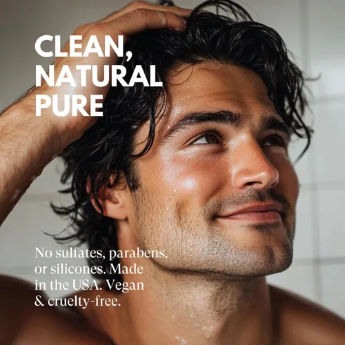 Vista 8 de Just Nutritive Champú para el cabello Caballeros El mejor champú hecho para hombres