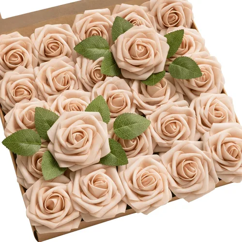 Vista 33 de Ling's moment Artificial Roses, Black, 3 Inch 25 Pcs Negro