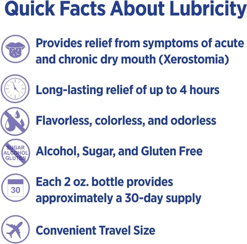 Vista 3 de Spray oral Lubricity para el alivio sintomático de la boca seca, sin sabor - 0.5 onzas, tamaño de viaje