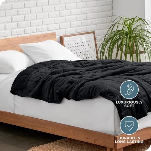 Vista 88 de Bare Home Manta con peso tamaño Twin o Full 7 libras (40" x 60") - Totalmente natural 100% algodón - Manta pesada premium con cuentas de vidrio