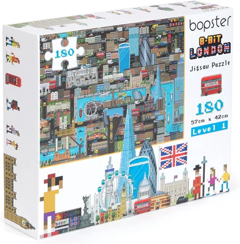 Vista 13 de Rompecabezas de 1000 piezas, estilo retro de 8 bits, rompecabezas de la ciudad de Nueva York, de 1000 piezas para adultos, hechos con cartón 100%