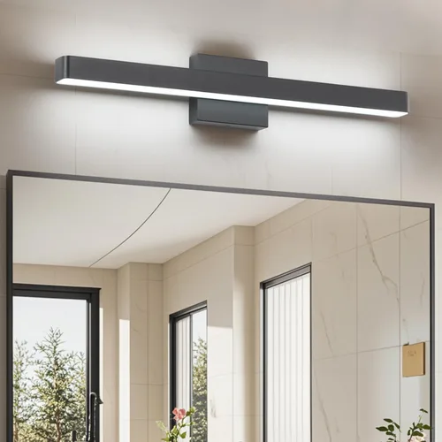 Vista 16 de Barra de luz LED moderna para tocador de baño (16 pulgadas, blanco frío 6000 K), accesorios de iluminación de pared de baño de acrílico moderno
