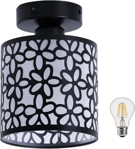 Vista 2 de Lámpara Colgante para Comedor de RV, Incluye 1 Bombilla LED Reemplazable, Luz Interior de 12V para RV con Interruptor, Forma de Flor Enrrollada