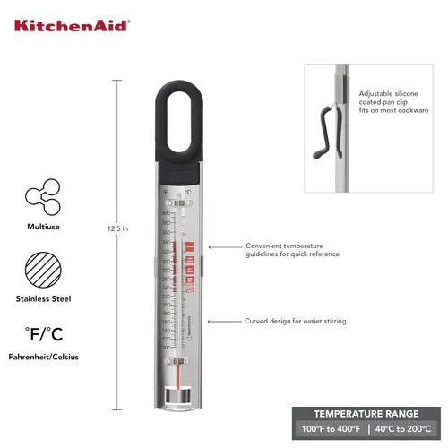 Vista 2 de Termómetro curvo para caramelos y freír profundo KitchenAid