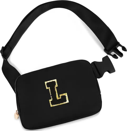 Vista 28 de Bolsa de cinturón para niñas y mujeres, bolsas cruzadas, riñonera, riñonera personalizada, Negro, Small