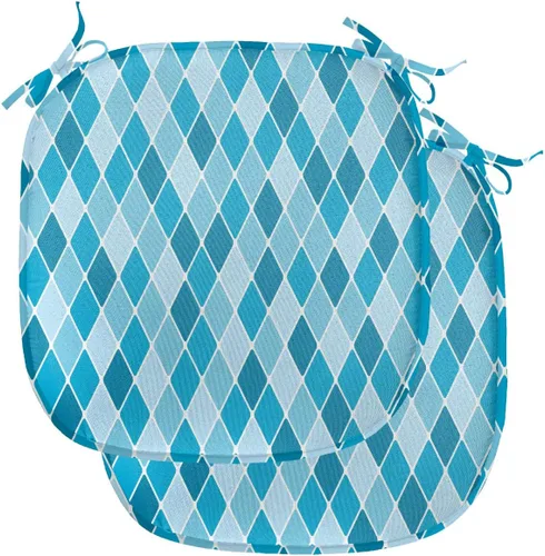 Vista 200 de Lunarable Juego de 4 cojines de asiento para silla, diseño de pétalos de flores de iris florecientes, arte de forma desgastada, acolchado de asiento