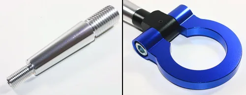 Vista 2 de Cuztom Tuning Se adapta a Lancer EVO X 10 MR 2008-2017 Azul Delantero/Trasero Anillo Plegable Tornillo en Estilo Carreras Gancho de Remolque