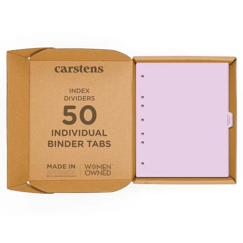 Vista 35 de Carstens - Heavy Duty Misc. Records Plastic Ring Binder Dividers, Side Tab, 1/9 Cut, Tab 5 Position, US Letter, Case of 50, (2616-59CS) - Ideal