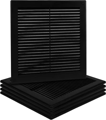 Vista 10 de Cubierta cuadrada de ventilación de aire de 4 x 4 pulgadas (tamaño exterior) - Deflector de ventilación de plástico blanco - Malla de pantalla