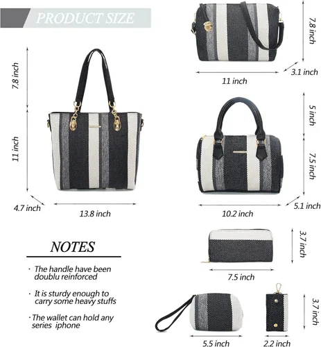 Vista 3 de 2E-youth Designer Purses and Handbags for Women Satchel Shoulder Bag Tote Top Handle Bag