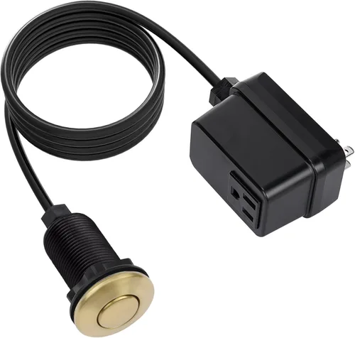 CLEESINK - Interruptor para triturador de basura, kit inalámbrico de encendido/apagado para eliminador de desechos de alimentos, oro cepillado,